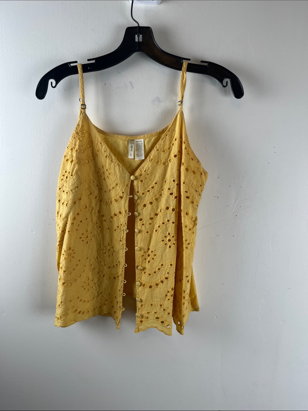 Japna Eyelet Button-Front Cami Top